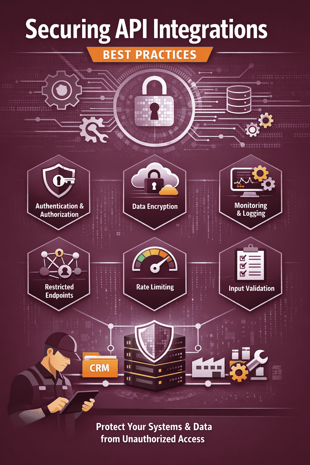 Learn how to secure API integrations using authentication, encryption, and access control to protect data and ensure reliable system communication.