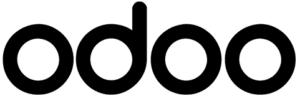 Odoo logo wordmark in black.